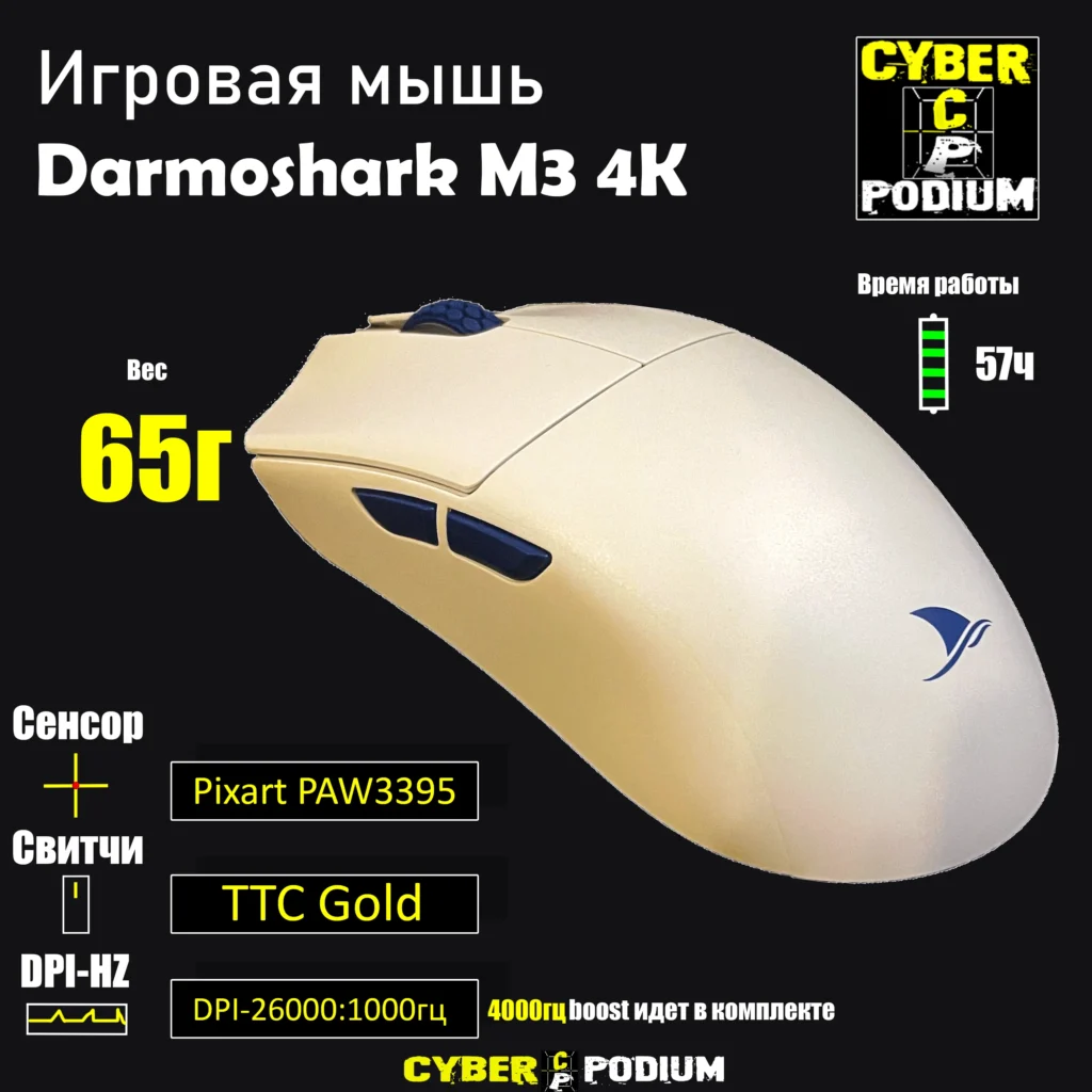 Беспроводная игровая мышь Darmoshark M3 4K