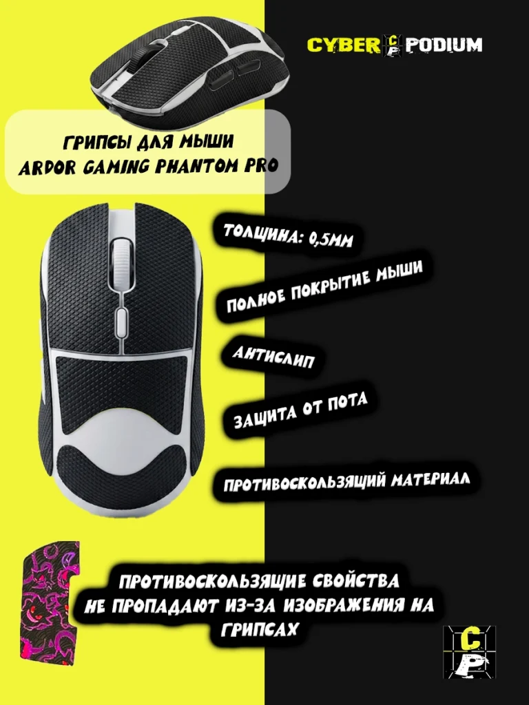 Грипсы для мыши ARDOR GAMING PHANTOM PRO противоскользящие наклейки - изображение 8