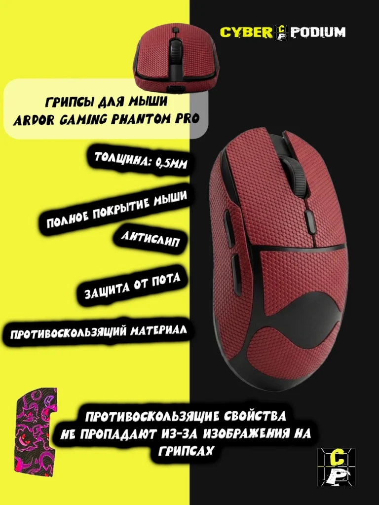 Грипсы для мыши ARDOR GAMING PHANTOM PRO противоскользящие наклейки - изображение 7
